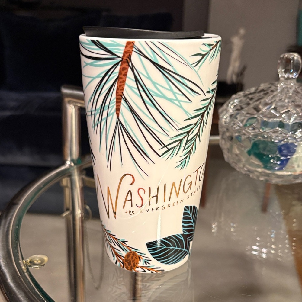 🌲Starbucks Washington Evergreen State Travel Ceramic 12 oz Tumbler Mug -